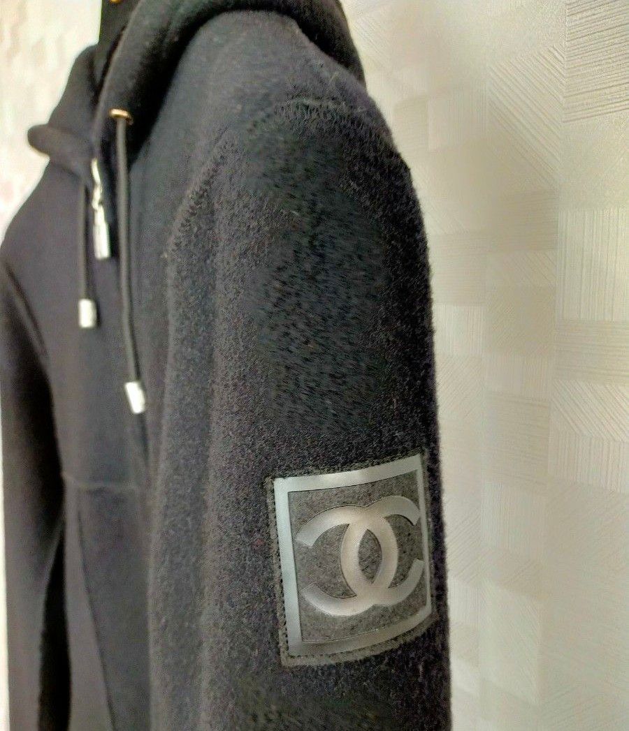 CHANEL シャネル パーカー ジップアップ 長袖 黒 レディース CHANEL シャネル パーカー ジップアップ 長袖 黒 レディース