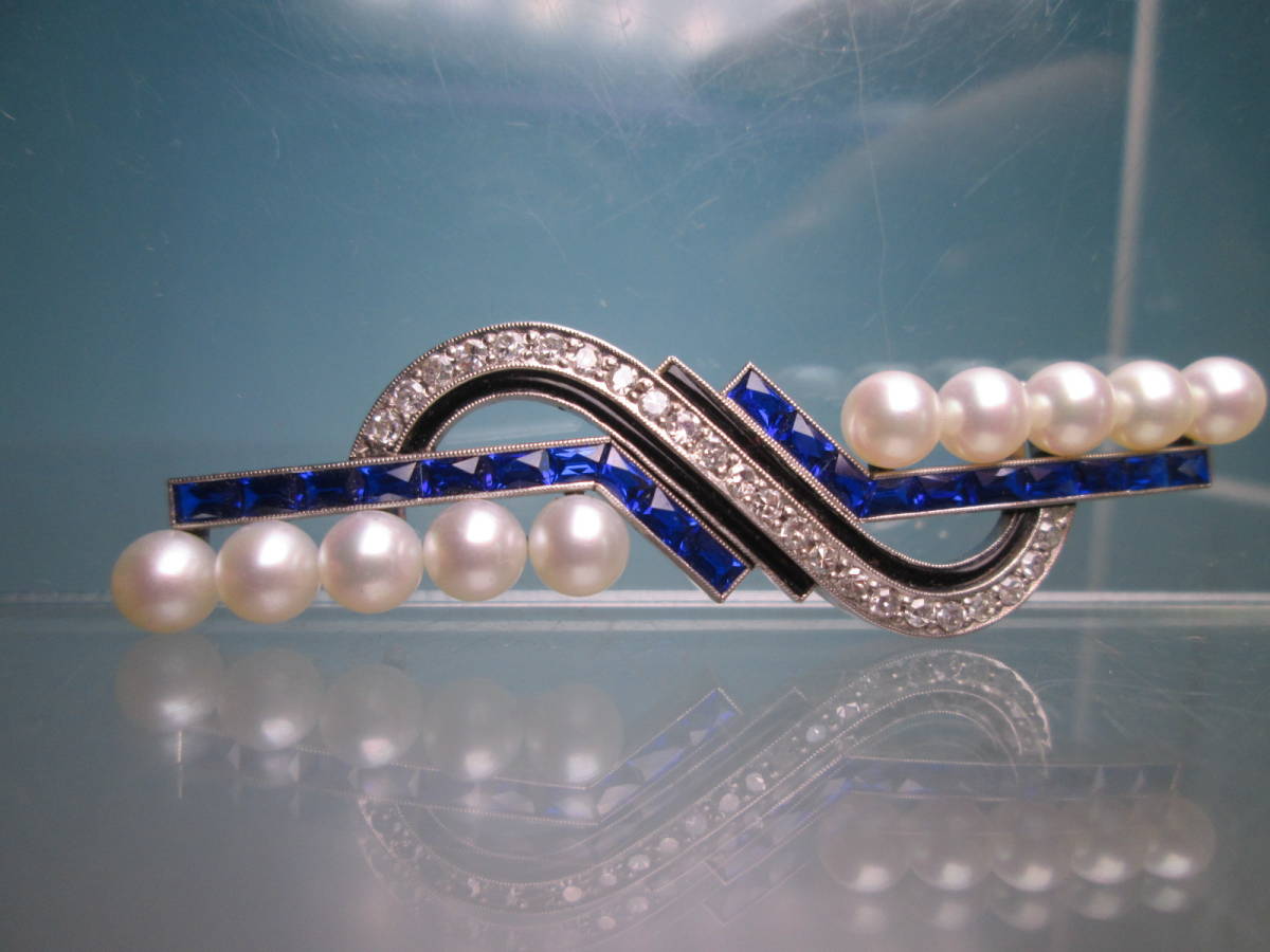 人気の贈り物が 数量は多 アンティーク PT 真珠ダイヤサファイヤ飾りの帯留め 9 92g suainternet.com suainternet.com