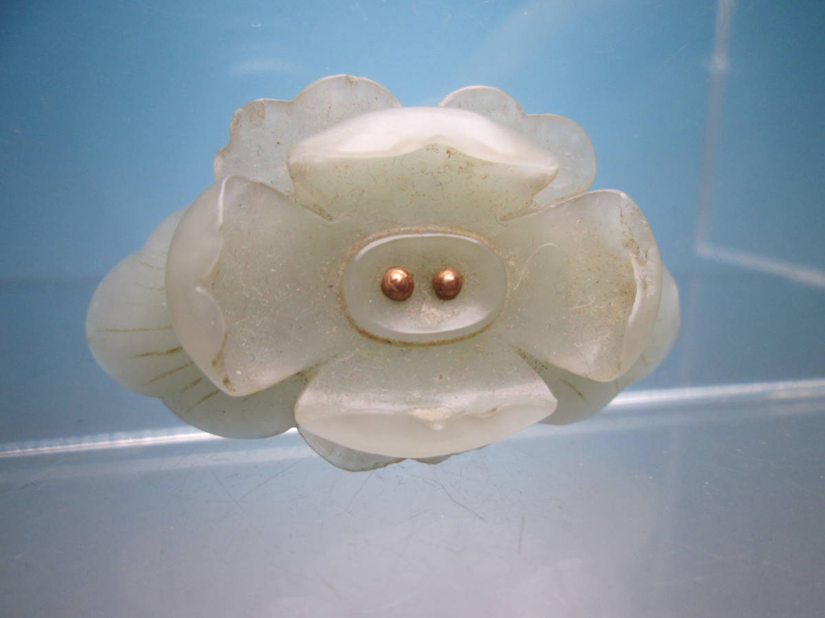 江月】アンティーク・K18 白砡の花彫刻の帯留め 10,36g www.anac-mali.org