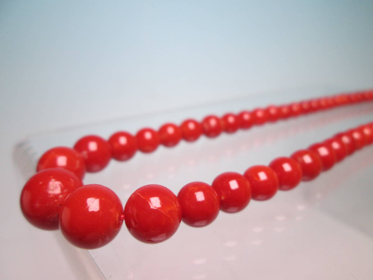 [. month ]SILVERbook@.. red .. sphere 5mm~1,1cm necklace 28g