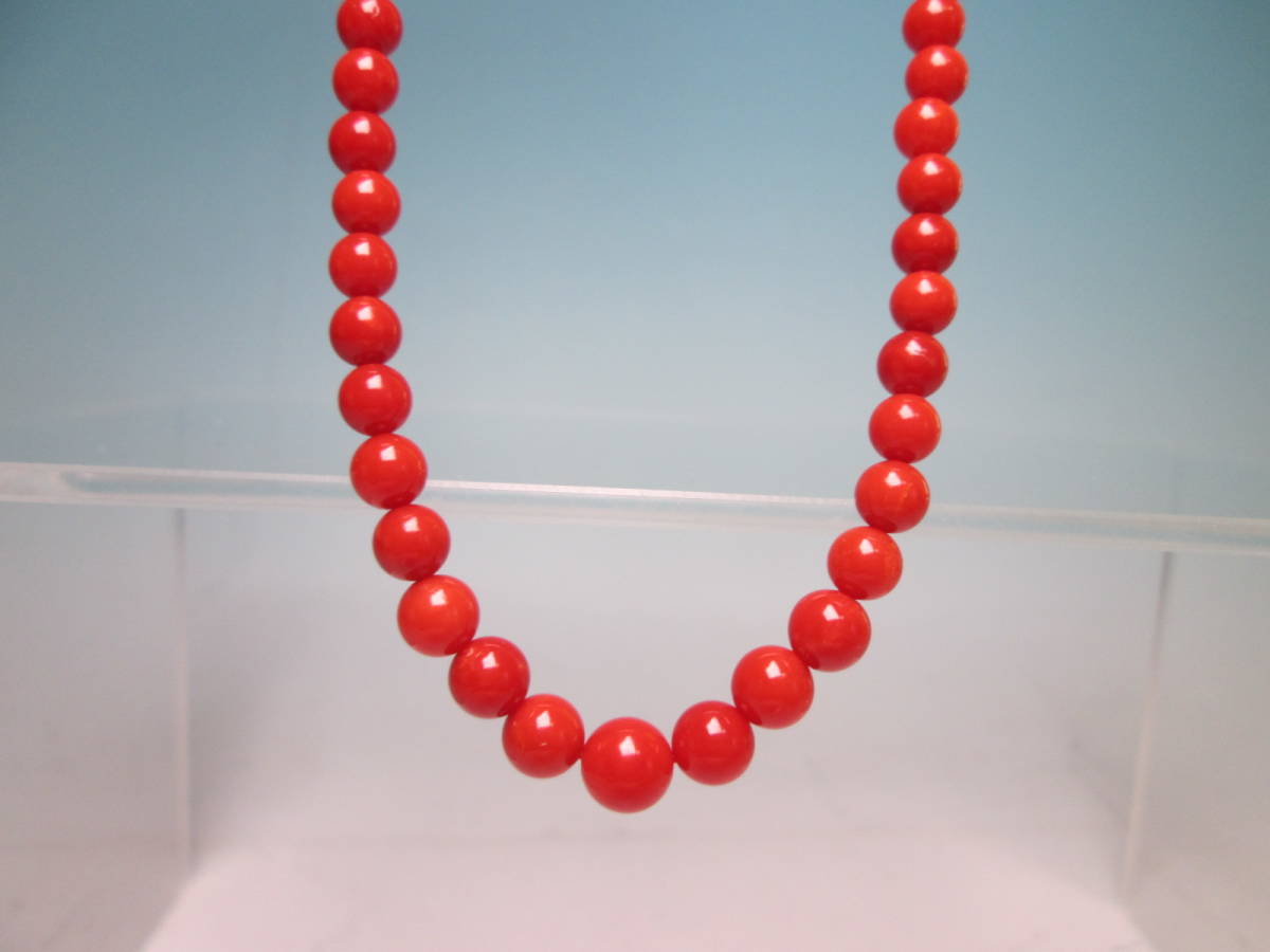 [. month ]SILVERbook@.. red .. sphere 3,5mm~7mm necklace 14g