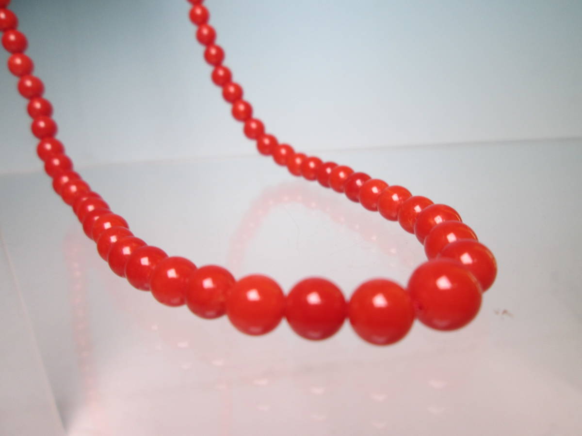 [. month ]SILVERbook@.. red .. sphere 3,5mm~7mm necklace 14g