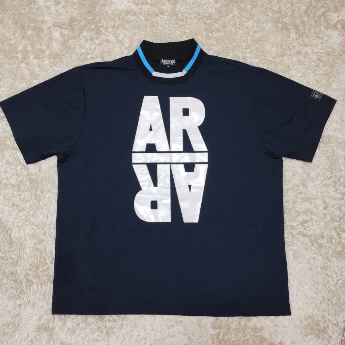 美品】アルチビオ 半袖 モックネック 48サイズ Lサイズ相当 美品】アルチビオ 半袖 モックネック 48サイズ Lサイズ相当