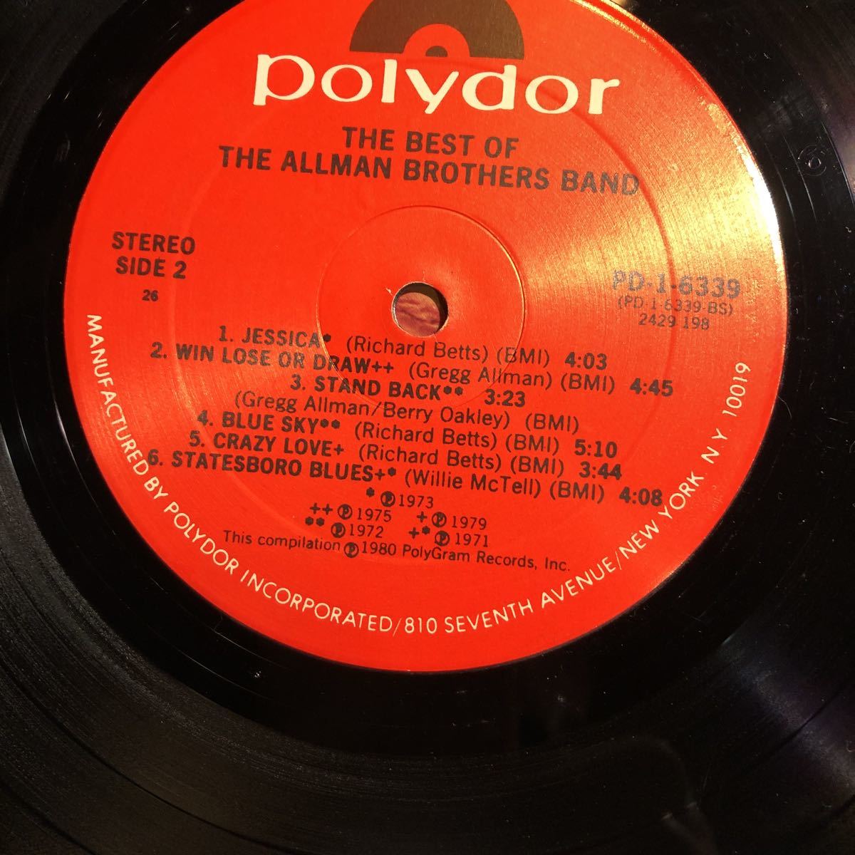 The best of the Allman brothers band pd-1-6339 polydor us_画像7
