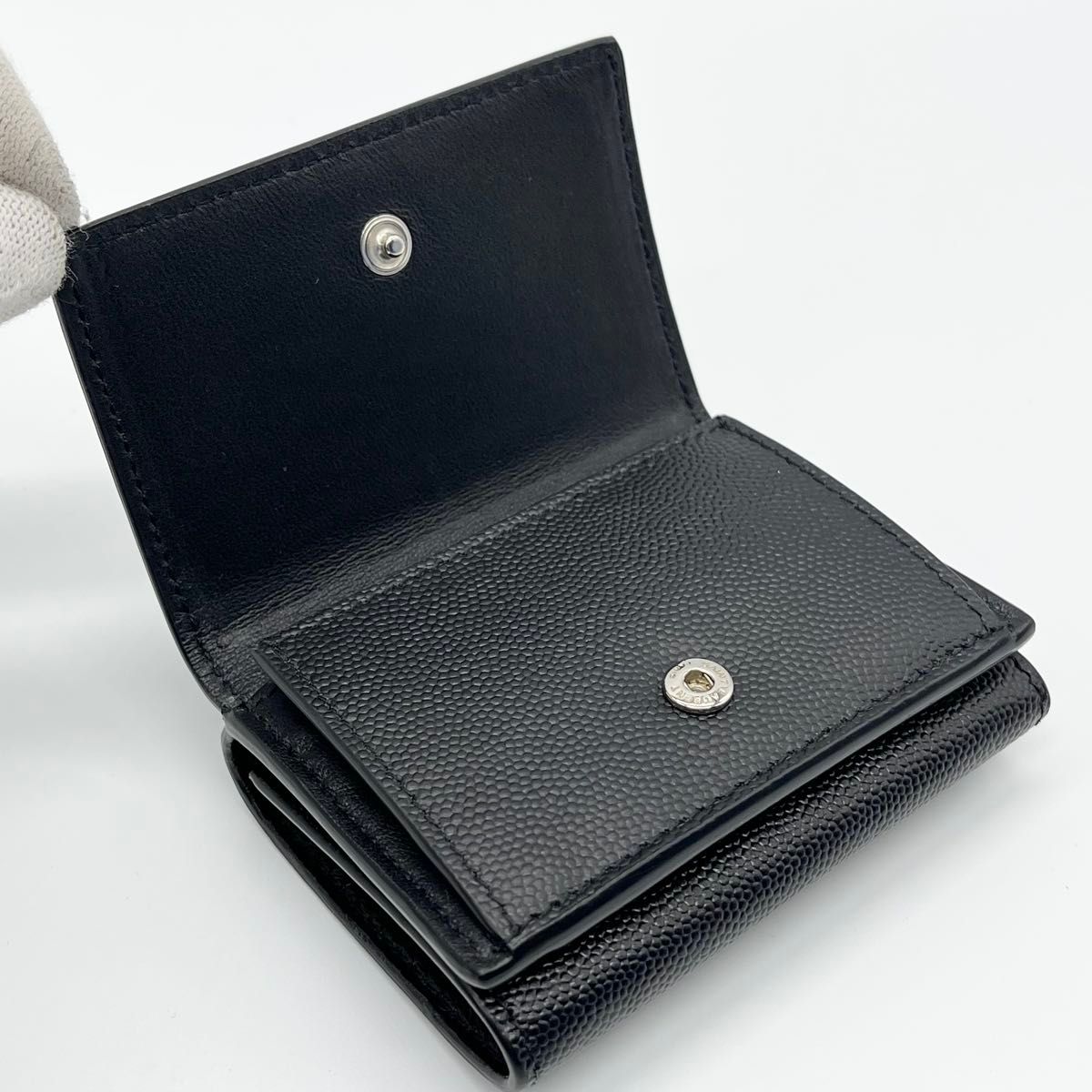 美品】サンローラン 三つ折り財布 ブラック 箱保存袋|Yahoo 美品】サンローラン 三つ折り財布 ブラック 箱保存袋|Yahoo