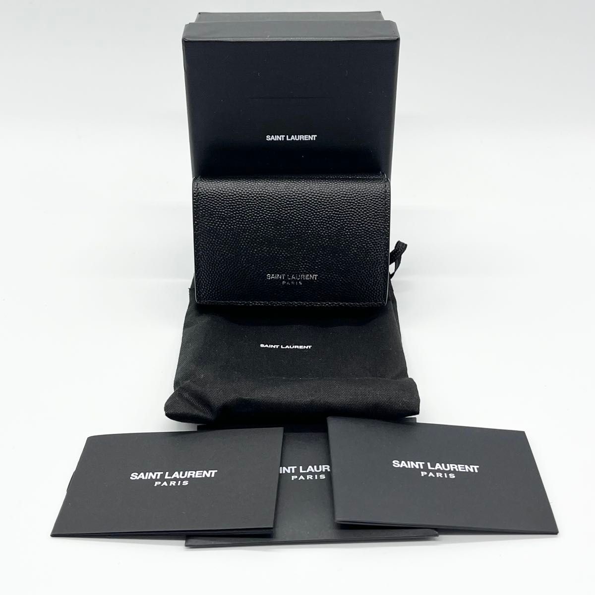 美品】サンローラン 三つ折り財布 ブラック 箱保存袋|Yahoo 美品】サンローラン 三つ折り財布 ブラック 箱保存袋|Yahoo