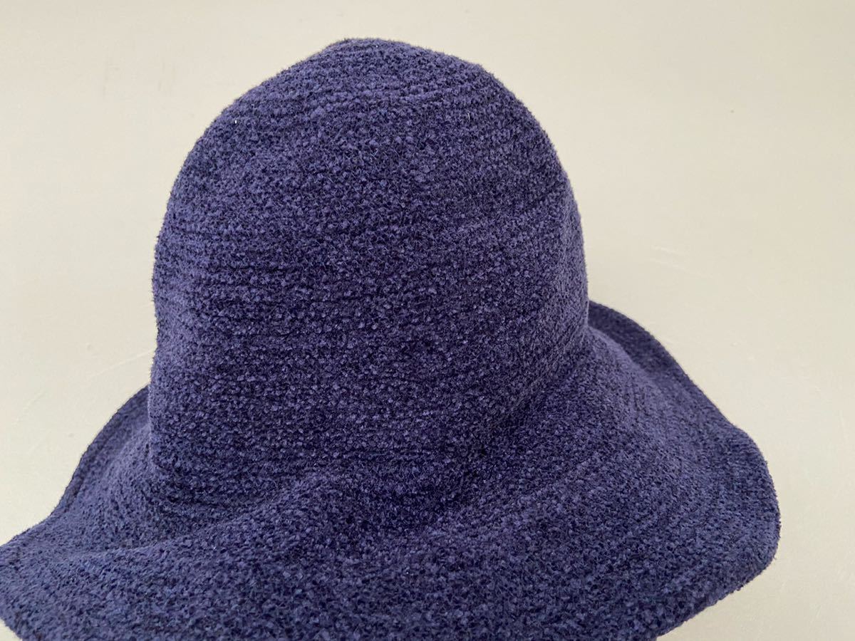 JACQUES LE CORRE フランス製ハット 帽子 ブルー パイル ジャックルコー 美品_生地感をご参照ください。