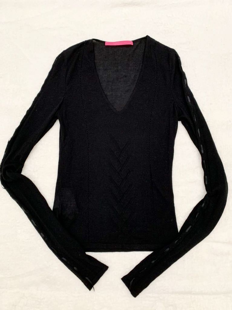 emanuel ungaro silk cashmere sweater sizeS silk cashmere sweater black black Italy made emanyu L Ungaro 