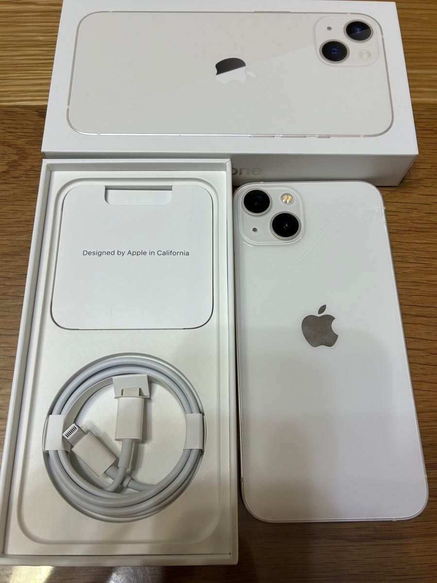 iPhone13 128G スターライト ホワイト 背面ヒビ割れあり 充電 iPhone13 128G スターライト ホワイト 背面ヒビ割れあり 充電