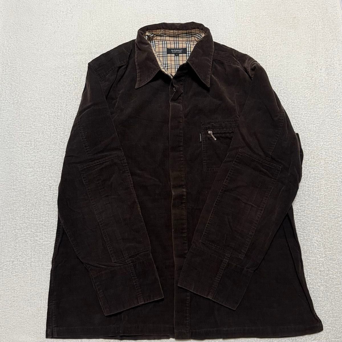 BURBERRY BLACK LABEL コーデュロイ ダークブラウン シャツ BURBERRY BLACK LABEL コーデュロイ ダークブラウン シャツ