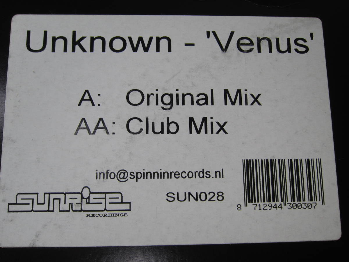 Unknown Artist / Venus 　original mix club mix 　　輸入盤　美盤　LP　レコード　アナログ盤　YL17_画像2