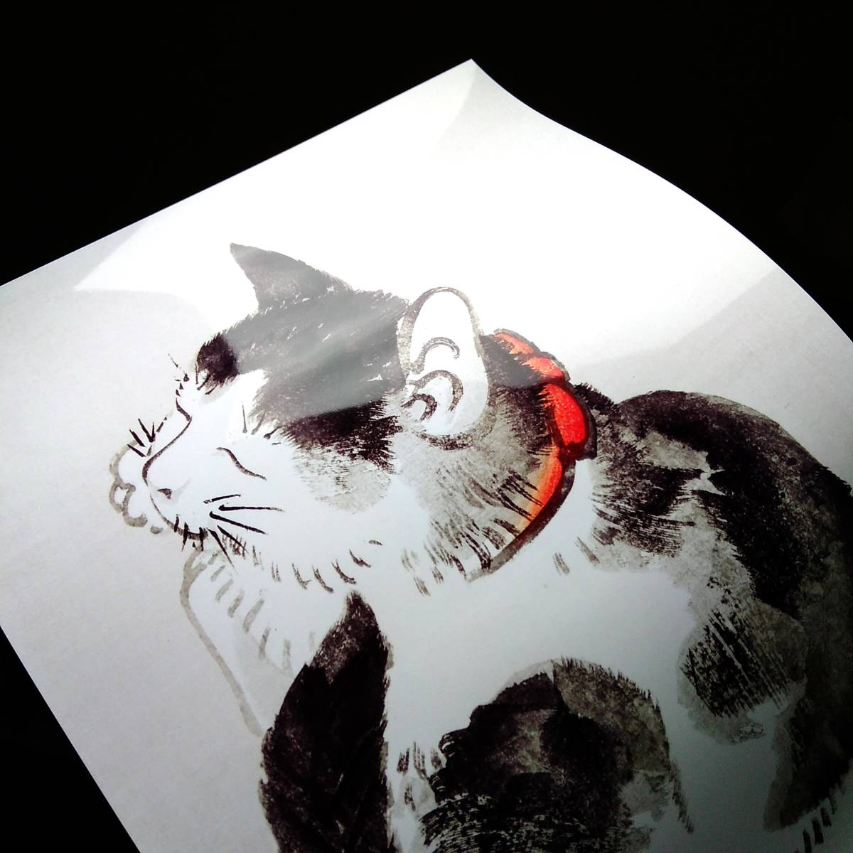  кошка .... картина искусство глянец постер A3 балка идзакая бар Vintage Classic интерьер .. домашнее животное Kikuchi . документ ... Takeuchi ..