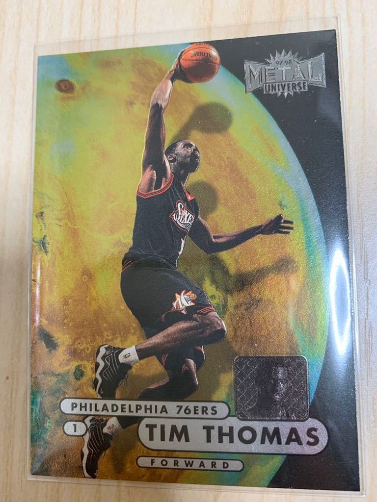 NBA Trading Card Tim Thomas Skybox Metal Universe Rooke Card 97-98 90年代 76ers ティムトーマス_画像1