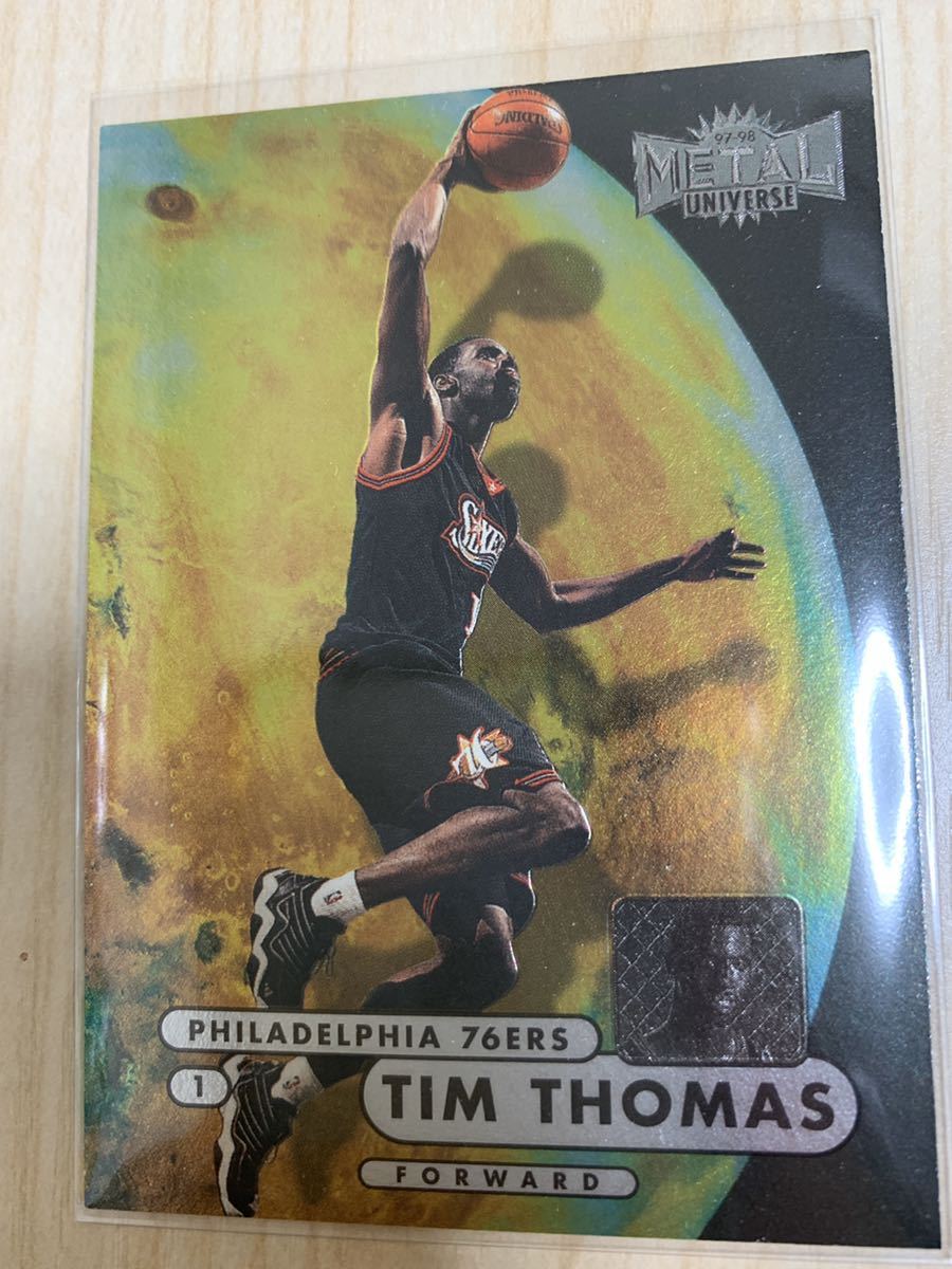 NBA Trading Card Tim Thomas Skybox Metal Universe Rooke Card 97-98 90年代 76ers ティムトーマス_画像2