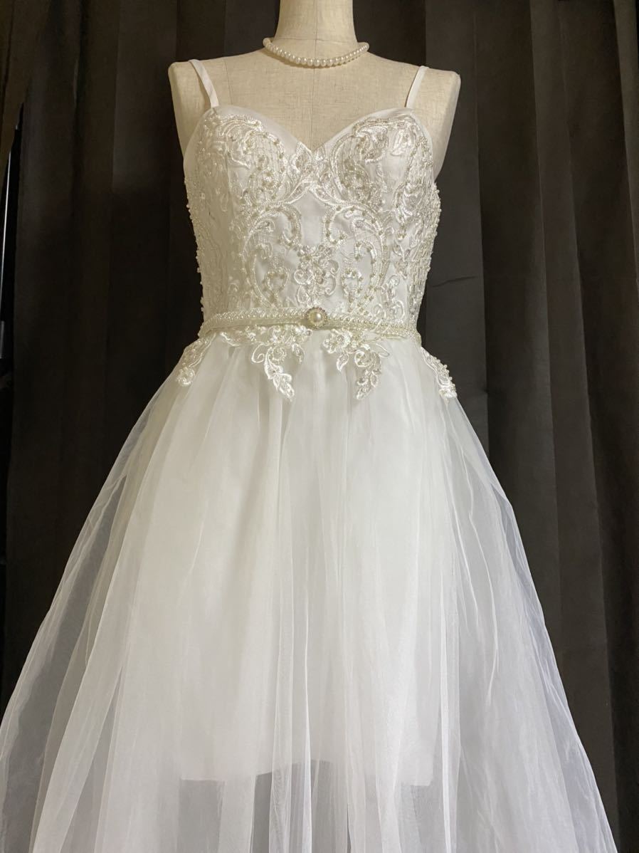 Paypayフリマ 新品 たっぷりビジュー パールが可愛いウエディングドレスウェディングドレス白色 結婚式披露宴挙式前撮り後撮り二次会レース刺繍 Paypayフリマ 新品 たっぷりビジュー パールが可愛いウエディングドレスウェディングドレス白色 結婚式披露宴挙式前撮り後撮り二次会レース刺繍