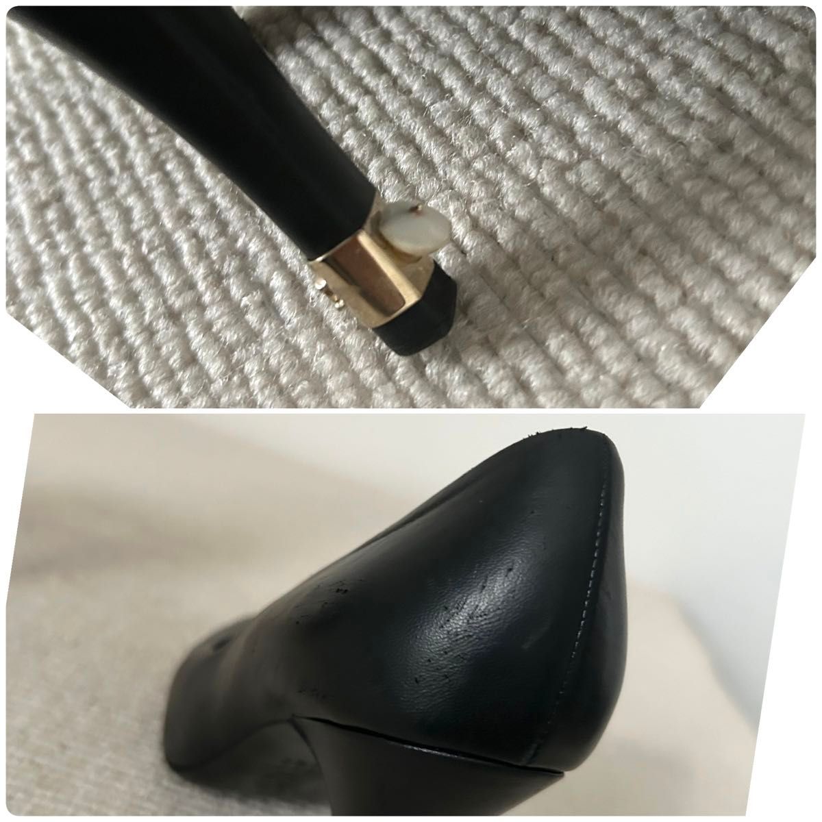 CHANEL シャネル パンプス オープントゥ ココマーク 黒 23 5cm CHANEL シャネル パンプス オープントゥ ココマーク 黒 23 5cm