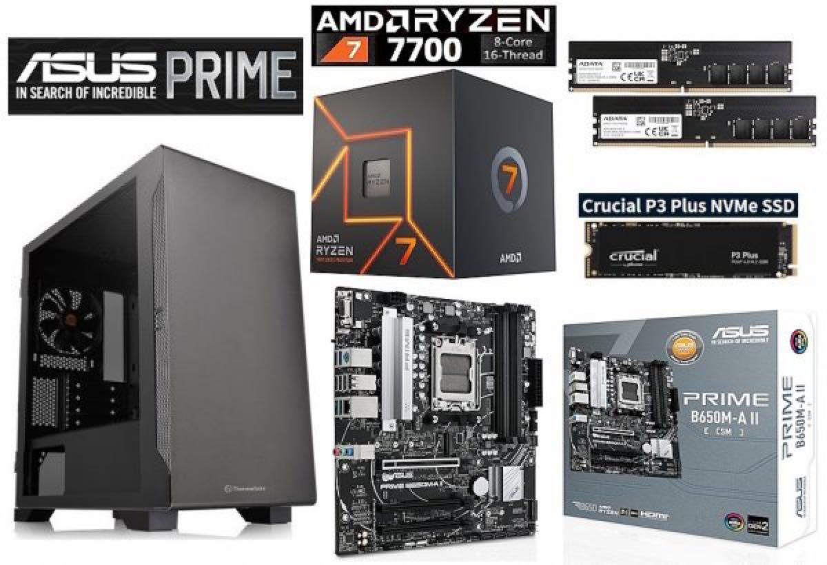 AMD Ryzen7 7700/B650/DDR5 16GB/M 2SSD 500GB/600W/Win11 Pro AMD Ryzen7 7700/B650/DDR5 16GB/M 2SSD 500GB/600W/Win11 Pro