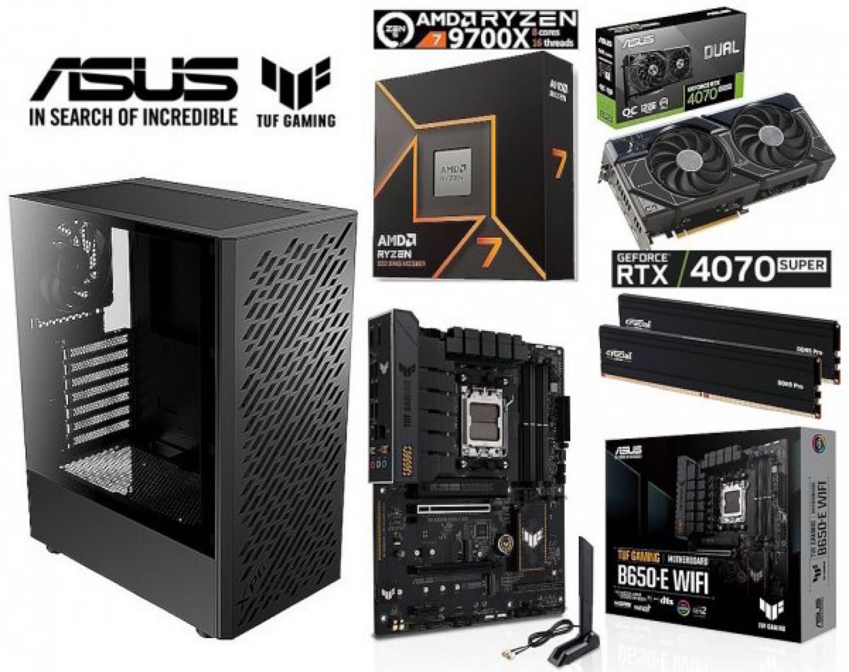 AMD Ryzen7 9700X/RTX4070SUPER/水冷/B650/DDR5 32G/M 2 1T AMD Ryzen7 9700X/RTX4070SUPER/水冷/B650/DDR5 32G/M 2 1T
