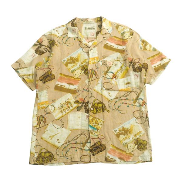 MH3095□パパス/PAPAS*メンズM*半袖アロハシャツ/リネンシャツ MH3095□パパス/PAPAS*メンズM*半袖アロハシャツ/リネンシャツ