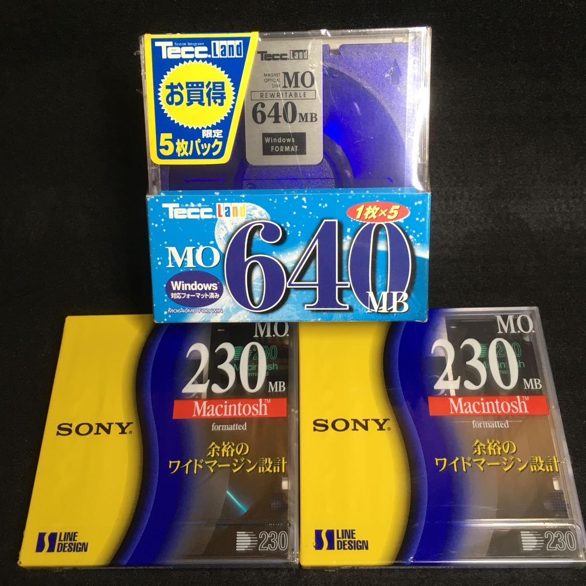  не использовался Tecc Land Yamada Denki 640MB SONY 230MB MO MO диск 7 листов совместно 