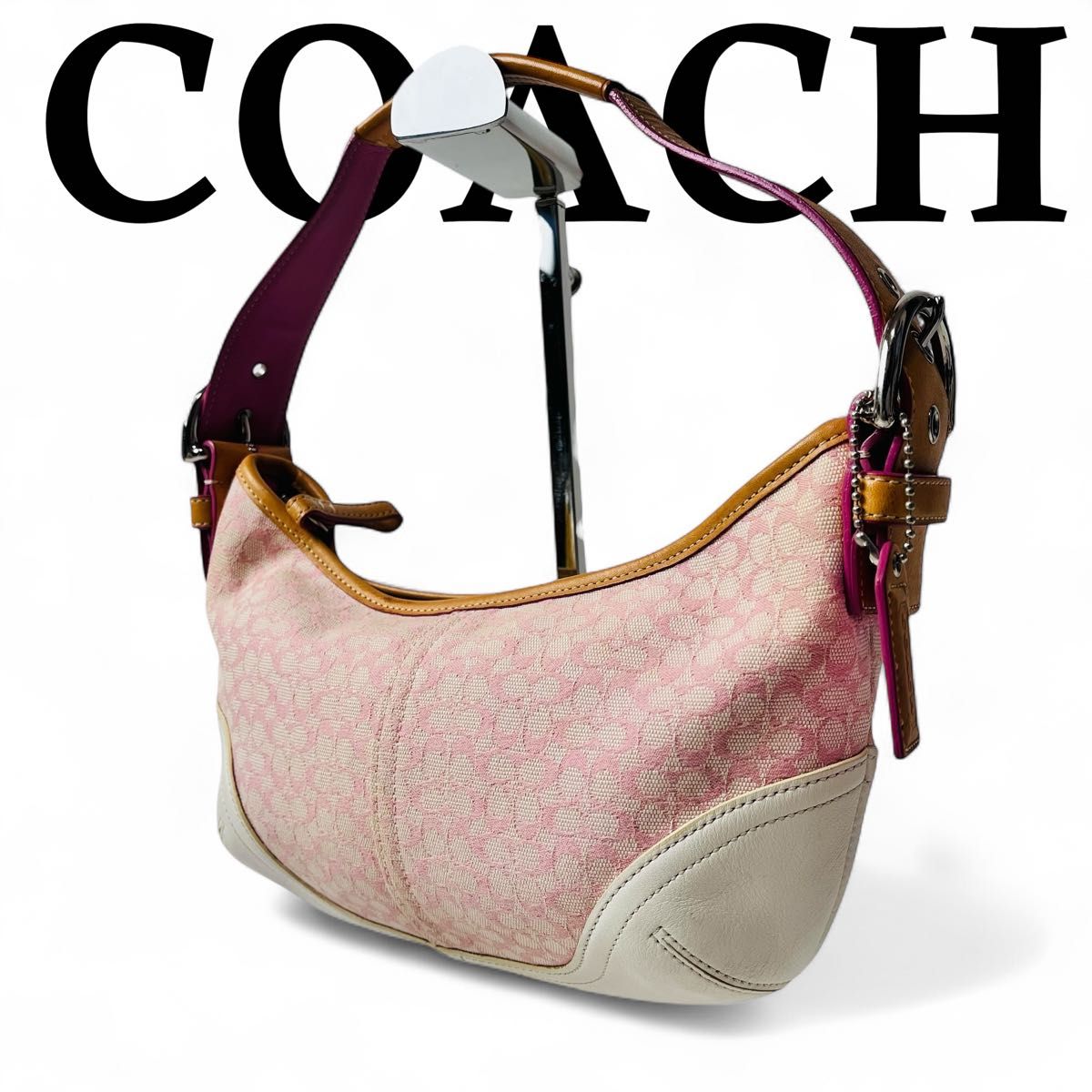 極美品 COACH コーチ ワンショルダーバッグ パステルカラー 極美品 COACH コーチ ワンショルダーバッグ パステルカラー