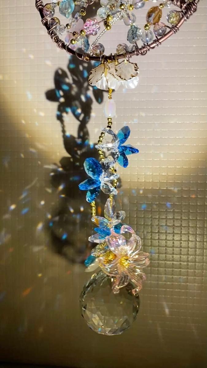 40mm クリア サンキャッチャー 20mmピンク