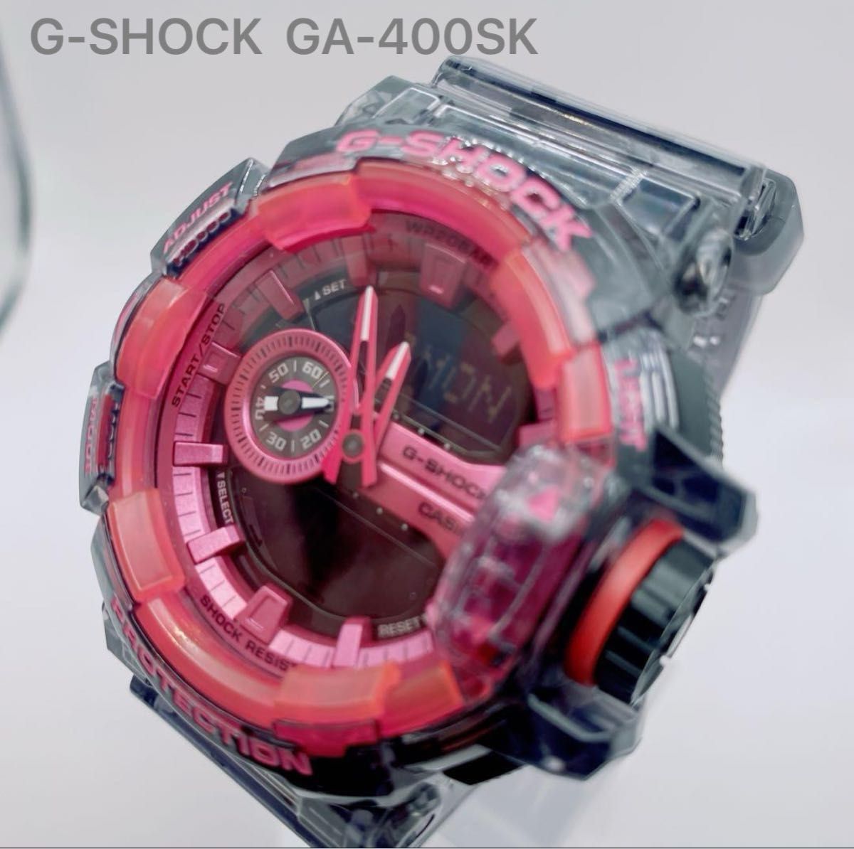 美品》CASIO G-SHOCK GA-400SKスケルトン ブラック ピンク 美品》CASIO G-SHOCK GA-400SKスケルトン ブラック ピンク