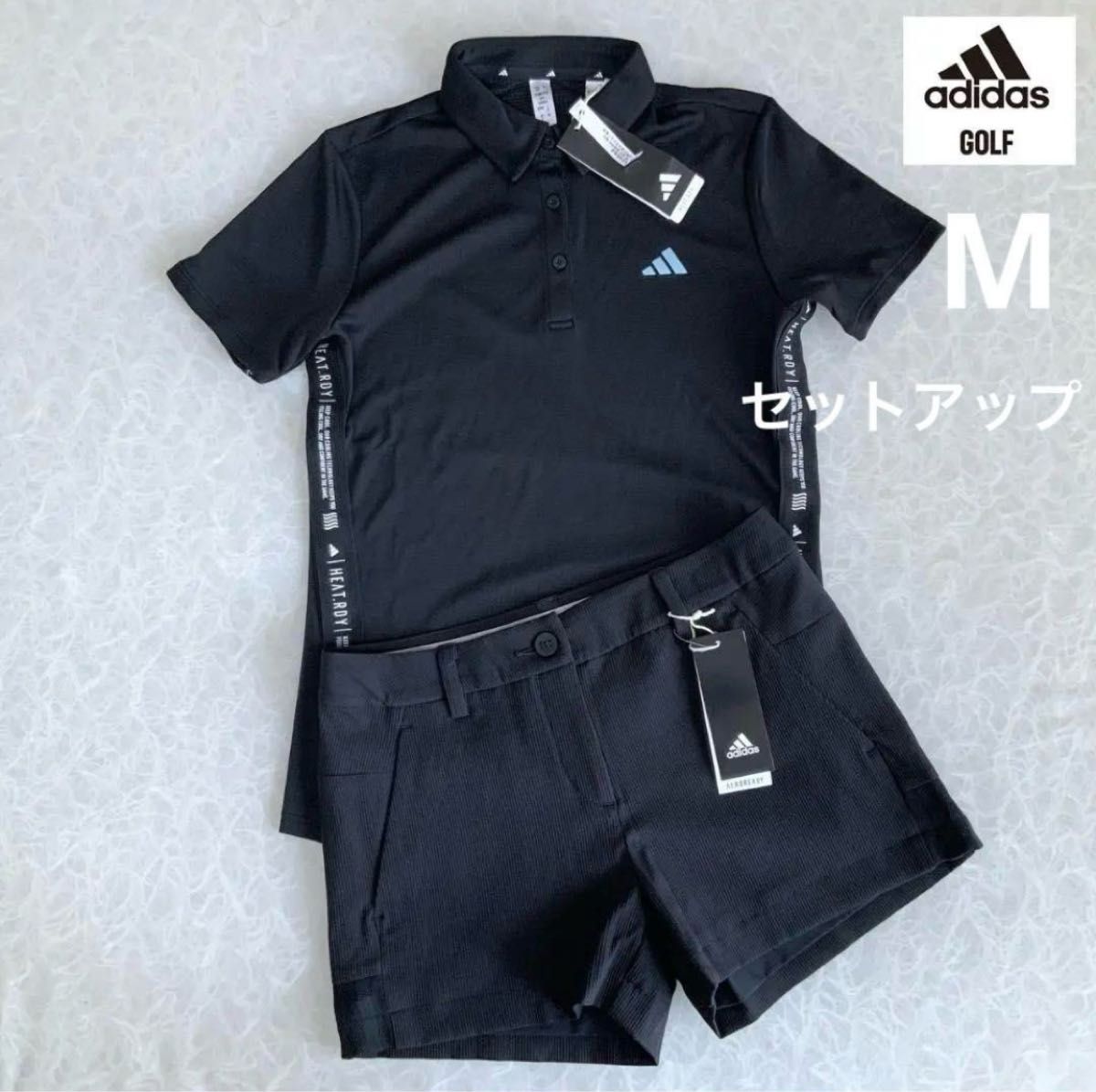 新品 アディダスゴルフ【M】セットアップHEAT RDY 半袖&ショート 新品 アディダスゴルフ【M】セットアップHEAT RDY 半袖&ショート