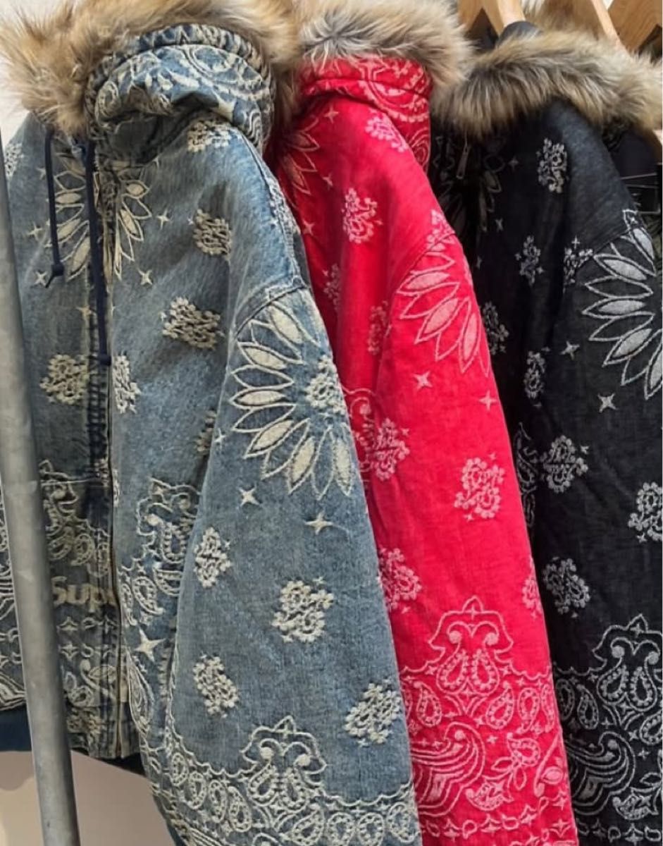 Supreme Bandana Jacquard Denim Hooded Work Jacket Supreme Bandana Jacquard Denim Hooded Work Jacket