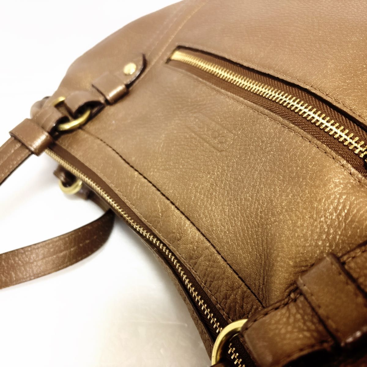 COACH コーチ レザー2wayショルダーバッグ ブロンズ 本物保証 COACH コーチ レザー2wayショルダーバッグ ブロンズ 本物保証
