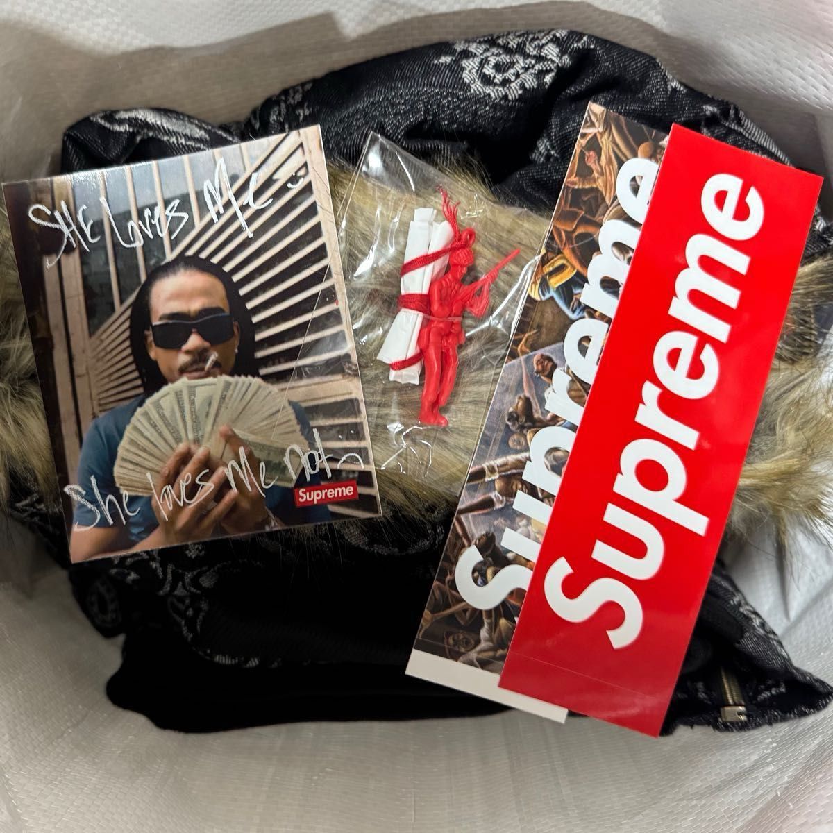 Supreme Bandana Jacquard Denim Hooded Work Jacket Black M Supreme Bandana Jacquard Denim Hooded Work Jacket Black M