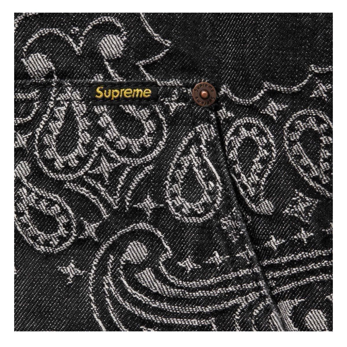 Supreme Bandana Jacquard Denim Hooded Work Jacket Black M Supreme Bandana Jacquard Denim Hooded Work Jacket Black M