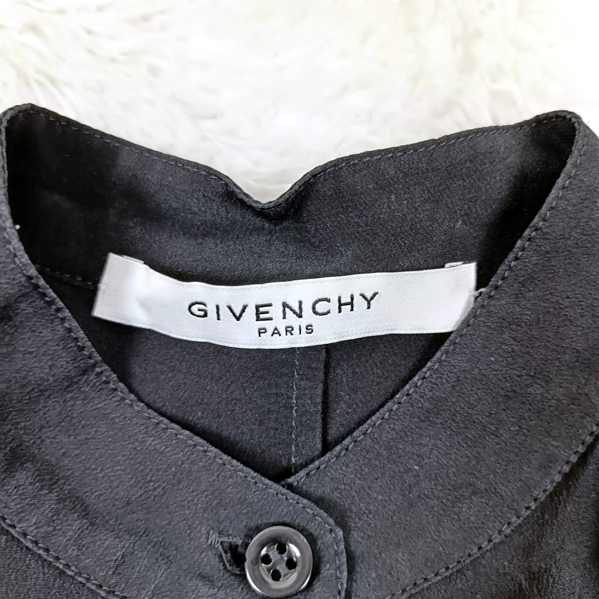 GIVENCHY ジバンシー フリル 切替ノースリーブ ブラウス GIVENCHY ジバンシー フリル 切替ノースリーブ ブラウス