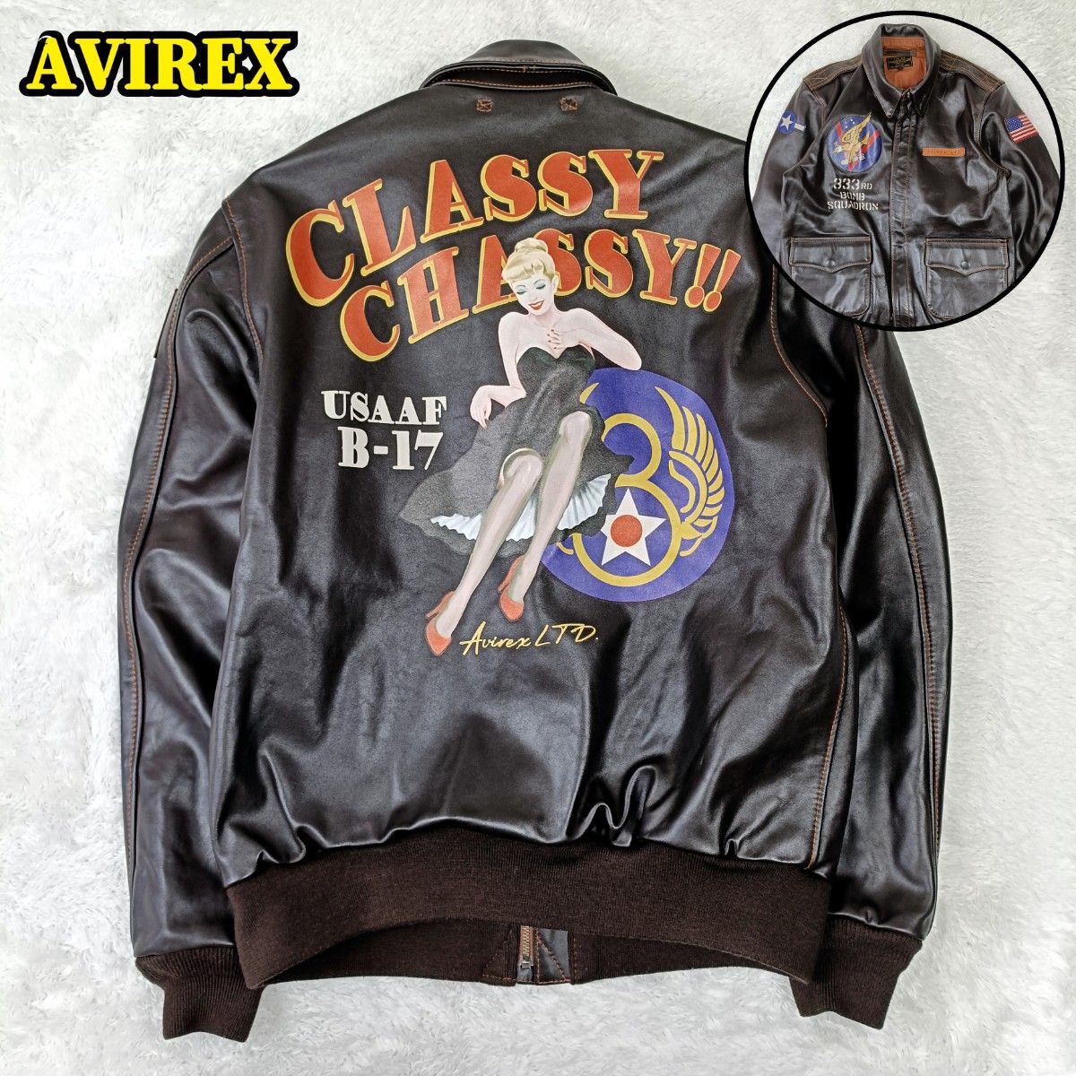 AVIREX A-2 ホースハイド 馬革 ワッペン ピンナップガール AVIREX A-2 ホースハイド 馬革 ワッペン ピンナップガール