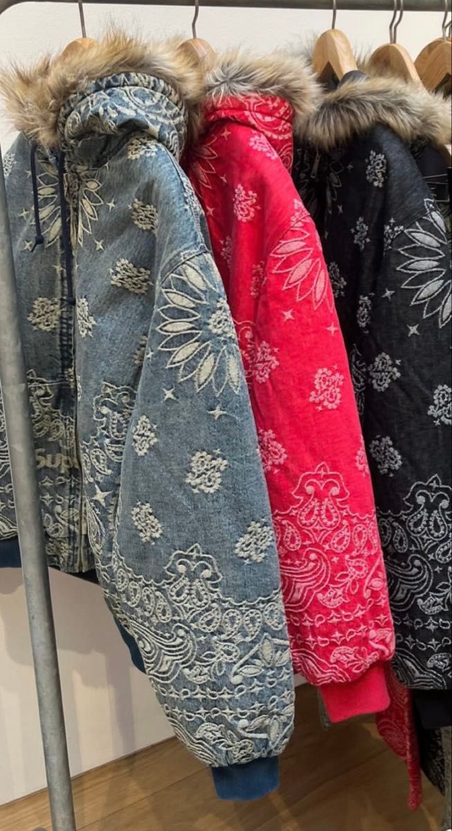 Supreme Bandana Jacquard Denim Hooded Work Jacket Supreme Bandana Jacquard Denim Hooded Work Jacket