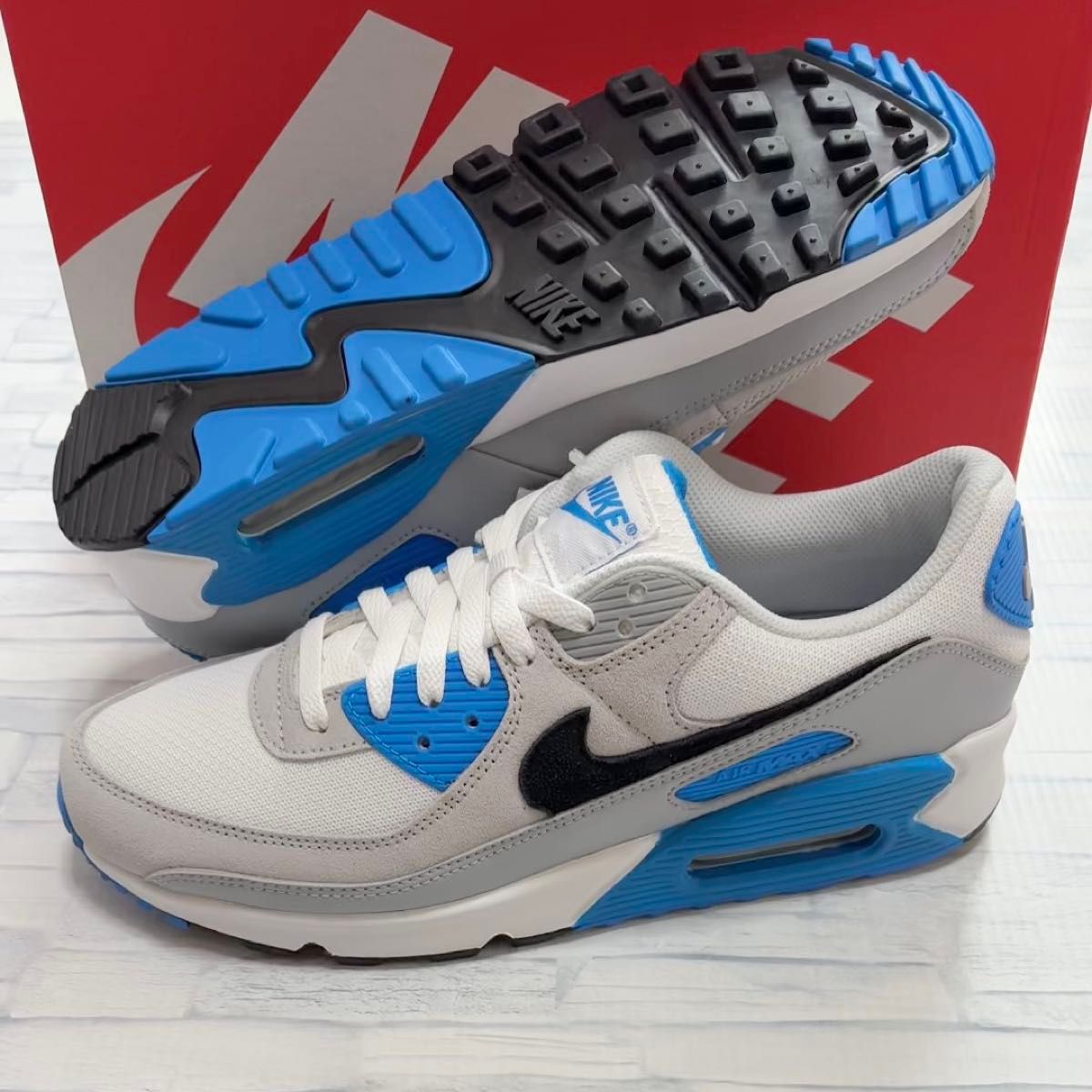 NIKE AIR MAX 90 "DETROIT LIONS" ナイキ エアマックス90 ホワイト ブルー 新品箱付き 28.0