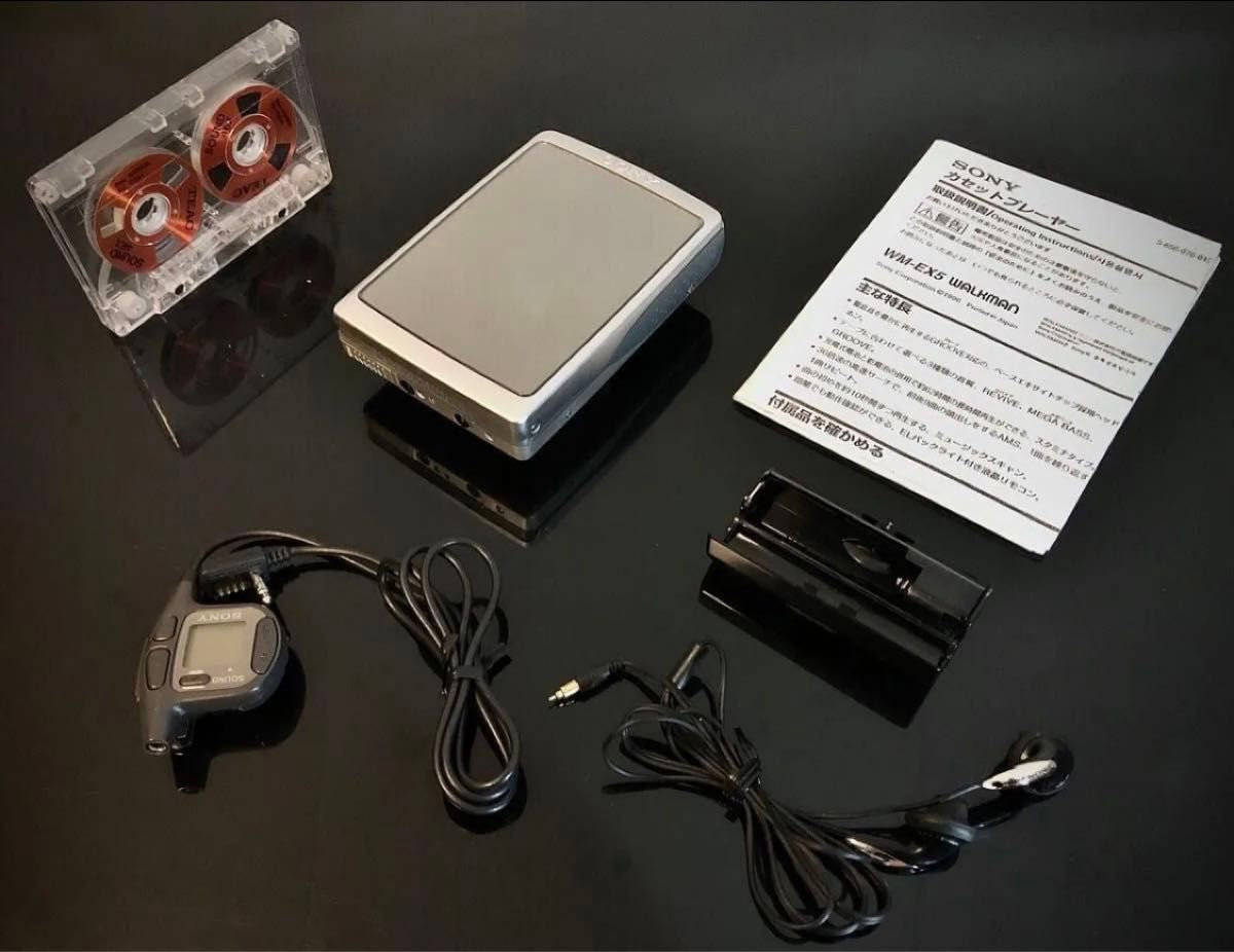 カセットウォークマン SONY WM-EX5 きれいな鏡面 付属品「整備