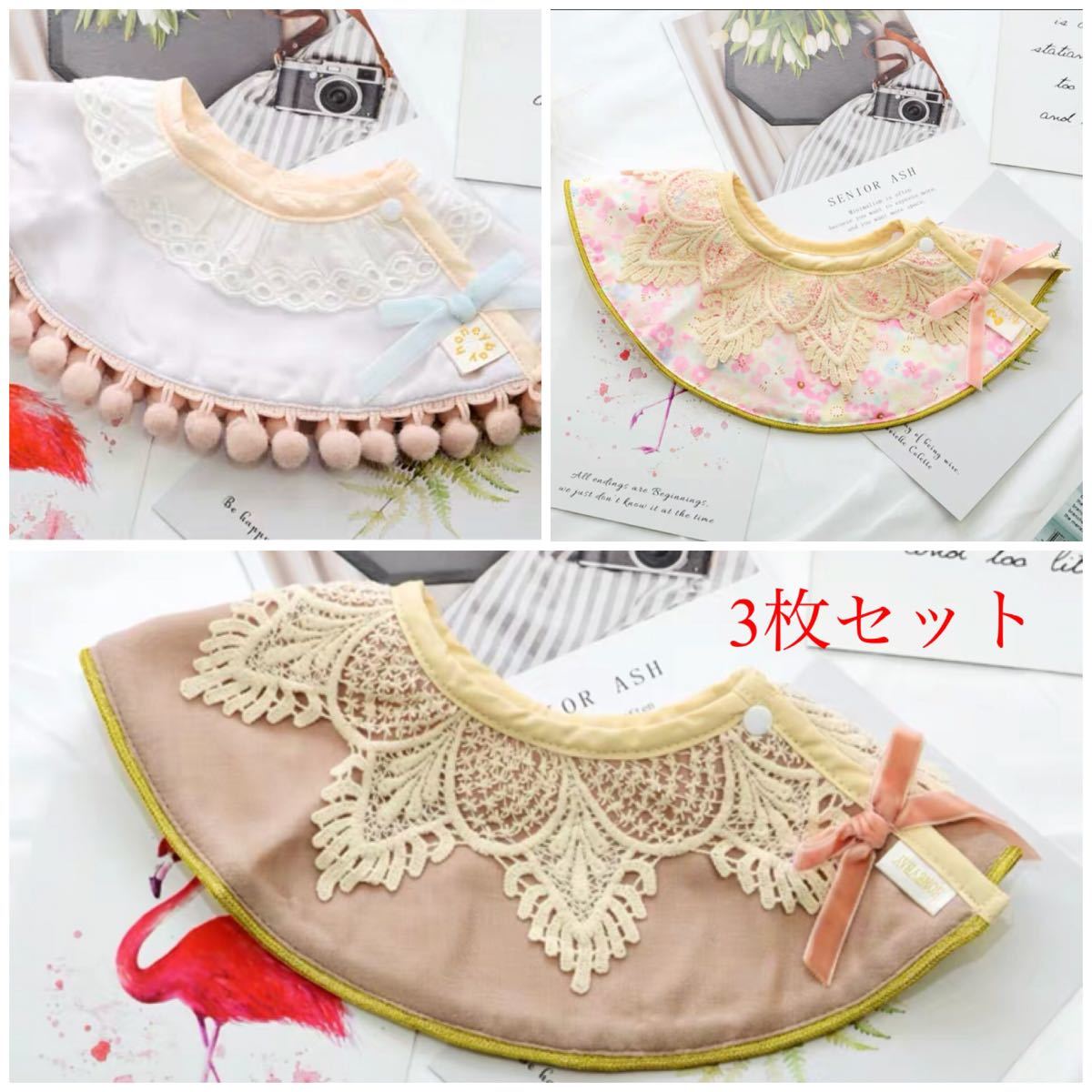 Paypayフリマ マールマール風 スタイ 3枚セット よだれかけ 新品 女の子 Paypayフリマ マールマール風 スタイ 3枚セット よだれかけ 新品 女の子