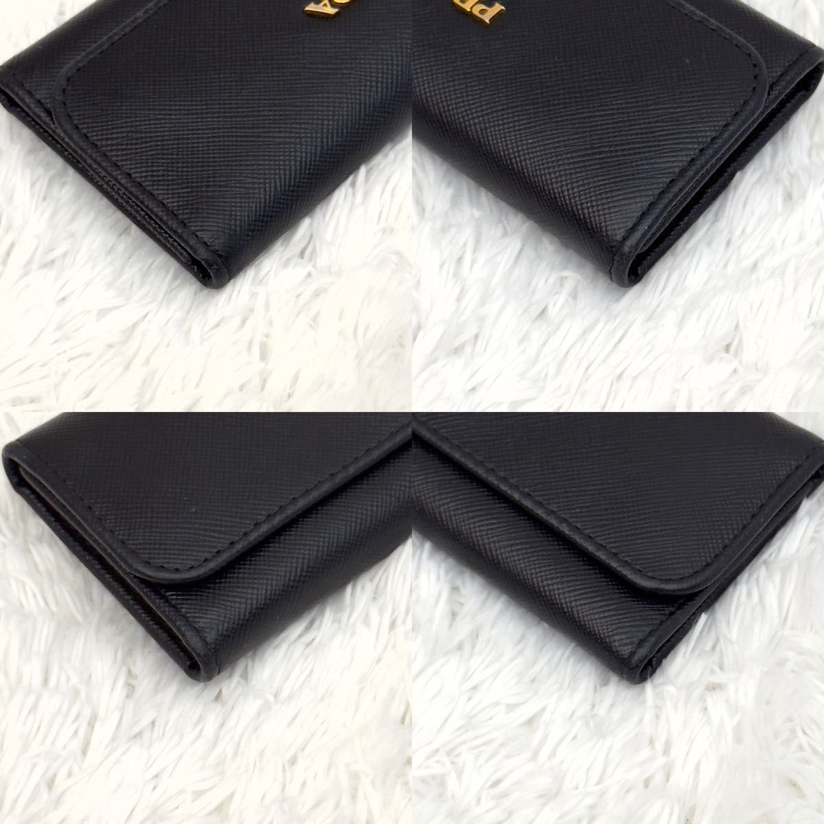 美品 PRADA プラダ サフィアーノ ゴールド金具 キーケース 6連 美品 PRADA プラダ サフィアーノ ゴールド金具 キーケース 6連