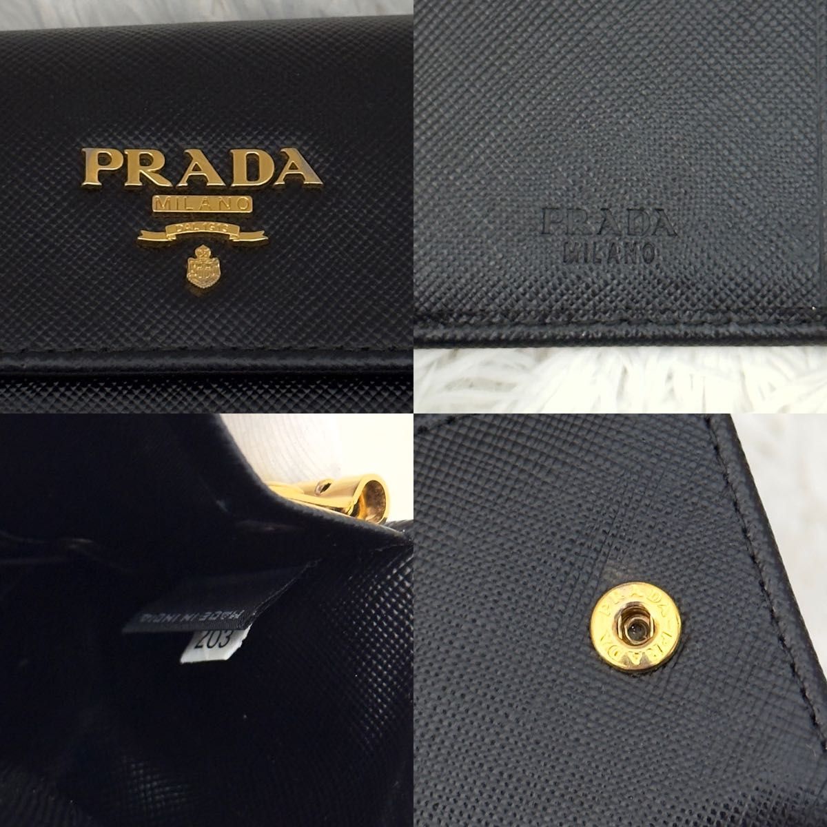 美品 PRADA プラダ サフィアーノ ゴールド金具 キーケース 6連 美品 PRADA プラダ サフィアーノ ゴールド金具 キーケース 6連
