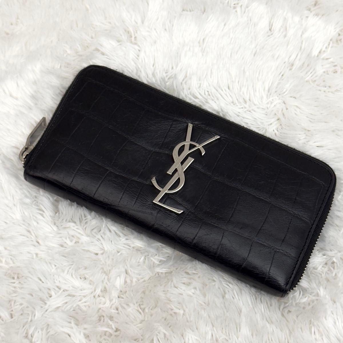 美品 SAINT LAURENT サンローラン カサンドラ 財布 クロコ 美品 SAINT LAURENT サンローラン カサンドラ 財布 クロコ