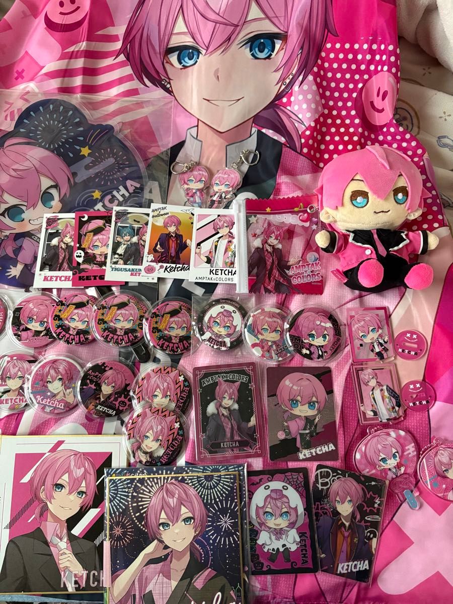 AMPTAK×Colorsけちゃくんセット売り 缶バッジ ぬいぐるみ グッズ AMPTAK×Colorsけちゃくんセット売り 缶バッジ ぬいぐるみ グッズ