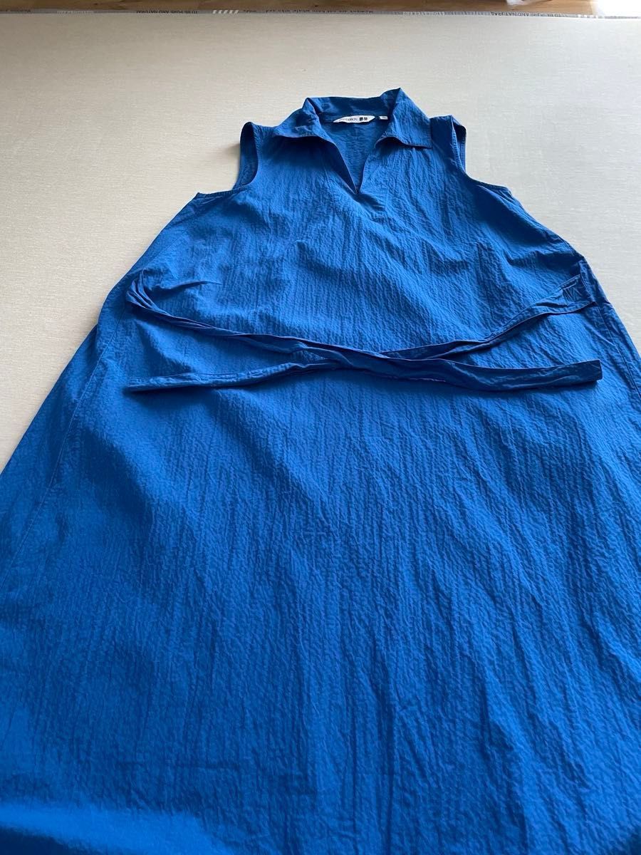 UNIQLO and JW ANDERSON シアサッカーワンピース/ノースリーブ UNIQLO and JW ANDERSON シアサッカーワンピース/ノースリーブ