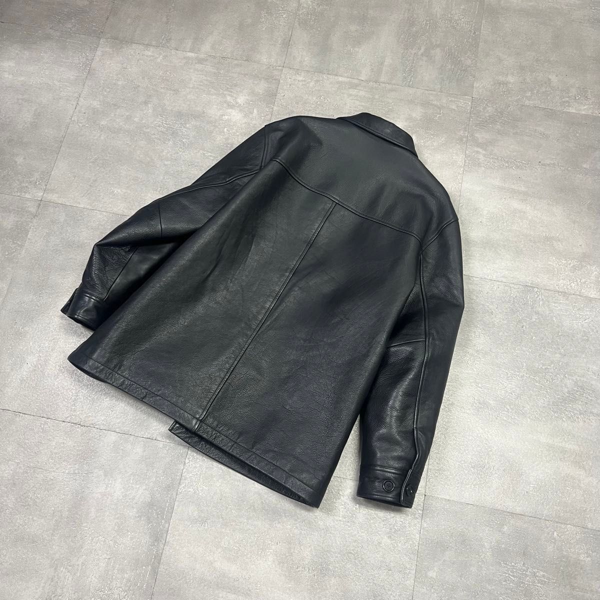 Old Gapオールドギャップレザーカーコート革ブラック古着 Old Gapオールドギャップレザーカーコート革ブラック古着