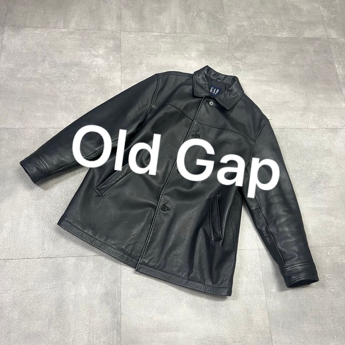 Old Gapオールドギャップレザーカーコート革ブラック古着 Old Gapオールドギャップレザーカーコート革ブラック古着