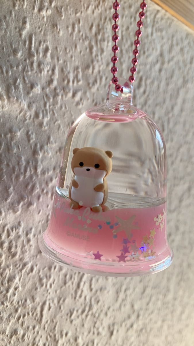 ぷかぷかマリン オイルキーホルダー カワウソ ハーバリウム アクアリウム キーホルダー バッグチャーム ストラップ キーリング