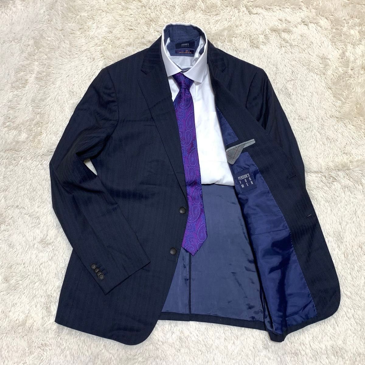 PERSON'S FOR MEN セットアップ スーツ Lサイズ ウール A6 PERSON'S FOR MEN セットアップ スーツ Lサイズ ウール A6