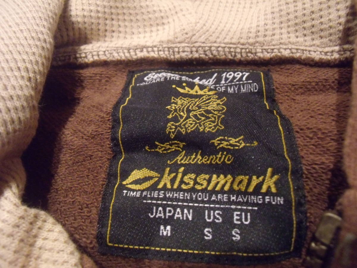 Kissmark kiss mark sweat Parker sweatshirt M snowboard surfer thick total pattern 
