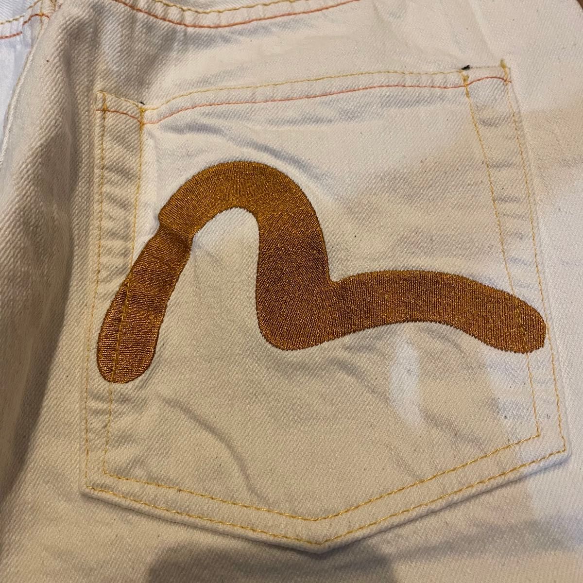 サイズ32 水軍刺繍 カモメ ベージュ 2001 エヴィス エビス サイズ32 水軍刺繍 カモメ ベージュ 2001 エヴィス エビス
