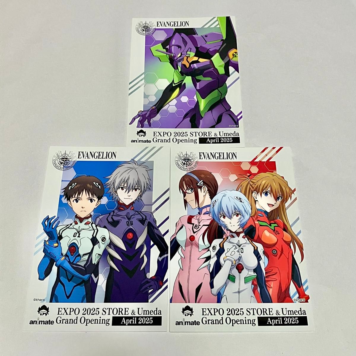 エヴァンゲリオン ポストカード3種類セット アニメイト 大阪万博 エヴァンゲリオン ポストカード3種類セット アニメイト 大阪万博